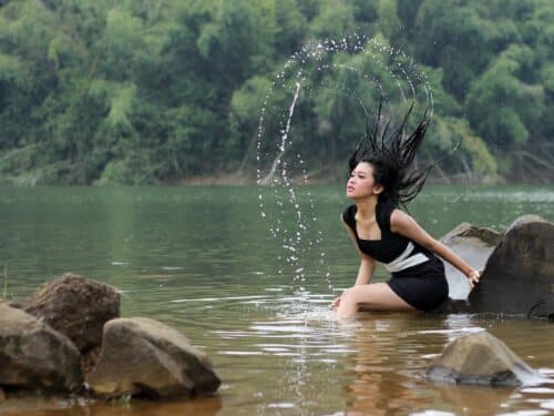 fashion woman water model