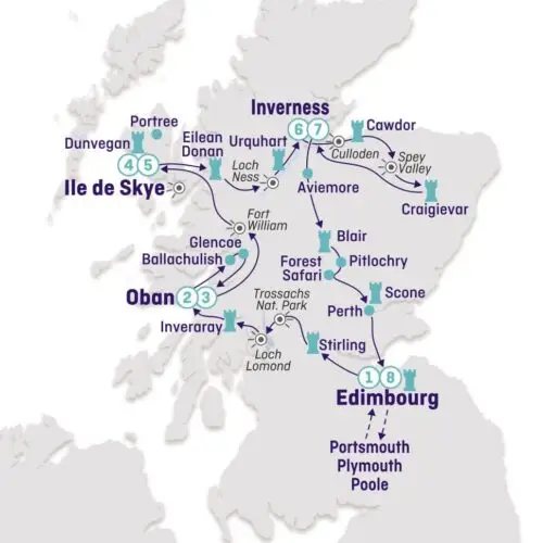 carte des chateaux ecosse